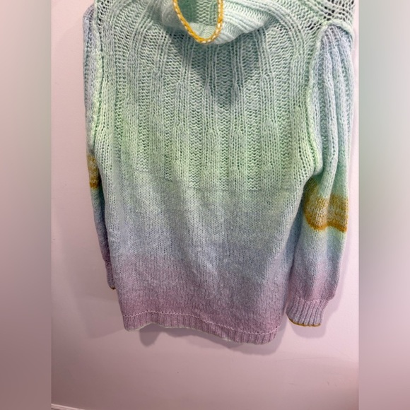 Anthropologie Perri Ombre Tunic Sweater / XSmall / Mint Purple Wool Alpaca Long - Picture 5 of 10